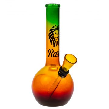 Rasta Lion Colored Glass Mini Bubble Base Bong - Side View 1