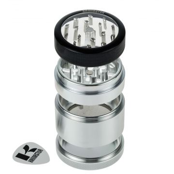 Kannastör 2.2 inch Aluminium 4-part Grinder | Clear Top - Disassembled 