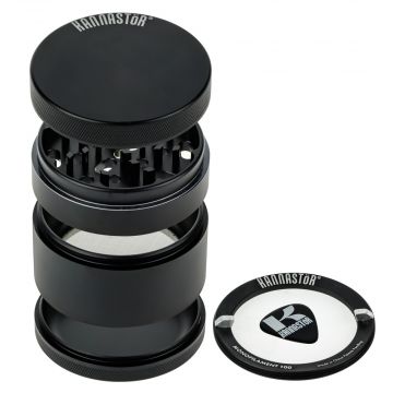 Kannastör 2.5 inch Aluminium 4-part Grinder | Black - Disassembled 