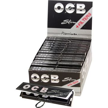 OCB King Size Premium Slim Rolling Papers with Filter Tips - Single Pack