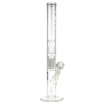 Pure Glass Straight Ice Bong with 10-arm Perc | Clear - Side View 1