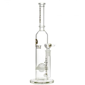 Tsunami Glass Straight Bong with UFO Perc | Clear - Side View 1