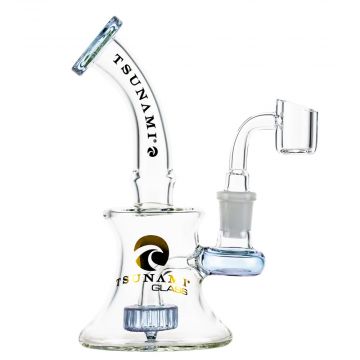 Tsunami Glass Showerhead Beaker Base Dab Rig | Purple - Side View 1