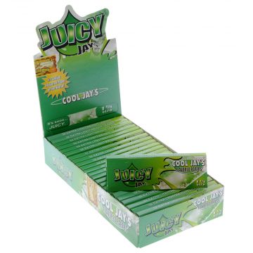 Juicy Jay's Cool Jays - Menthol 1 1/4 Rolling Papers - Box of 24 Packs