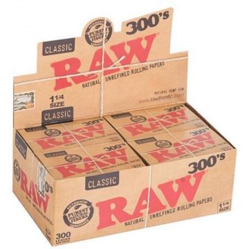 RAW Classic 300's Creaseless Rolling Papers | Box of 20