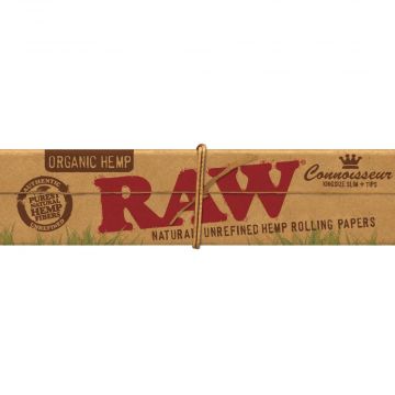 RAW Organic Connoisseur King Size Slim Rolling Papers with Filter Tips