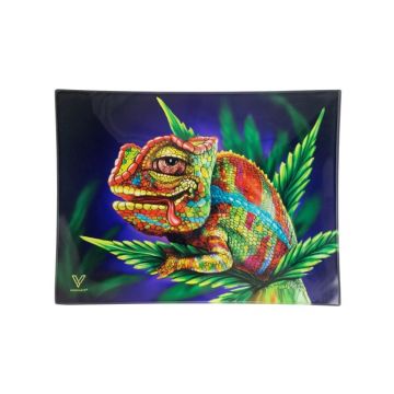 V Syndicate Glass Rolling Tray Stoned Chameleon | Small