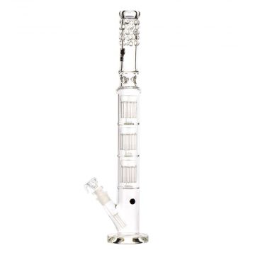Thug Life Crystal Labz Straight Ice Bong with 3 x 10-Arm Tree Perc | Side view 1