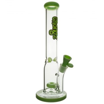 Chongz Stinky Toes Straight Glass Ice Bong with Donut Perc | 15.5 Inch | Green