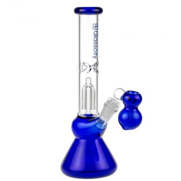 Glasscity 4-arm Perc Beaker Ice Bong with Ash Catcher | Blue - Side View 1