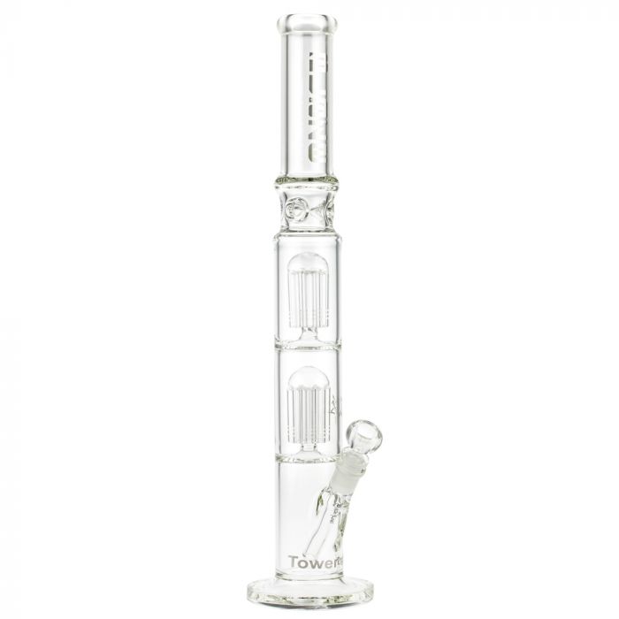 Blaze Glass Tower Ice Bong with Double 8-arm Perc 7mm Straight Tube main product photo