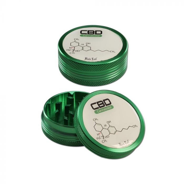 Black Leaf Green CBD Herb Grinder | 2 Part main product photo