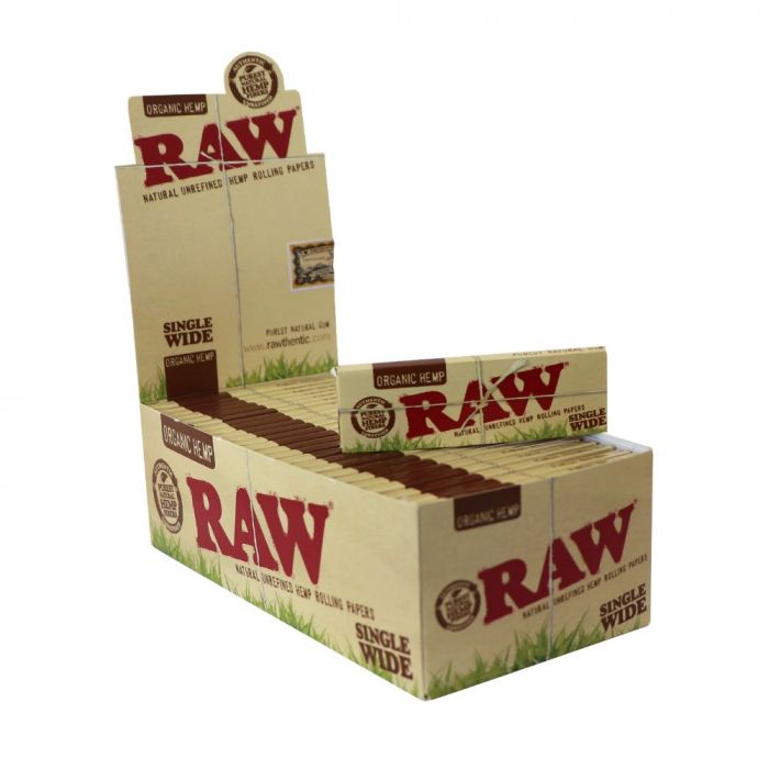 RAW Organic Single Wide Single Window Hemp Rolling Papers | Box main product photo