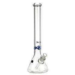 Black Leaf Glass Beaker Base Ice Bong | 9mm - Side View 