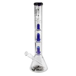 Black Leaf Beaker Ice Bong with Double Ufo Perc