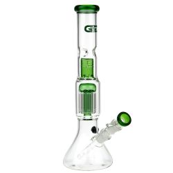 Grace Glass 8-arm Tree Perc Beaker Base Glass Bong | Green - Side View 1