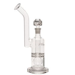 Pure Glass Mini Torus Bubbler With Triple Perc | 7 Inch - Side View 1