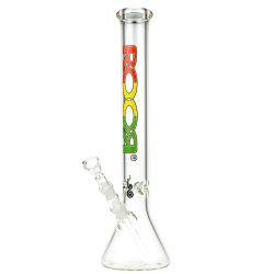 ROOR Little Sista Beaker Base 7mm Glass Ice Bong | Rasta | 45cm - Side View 2