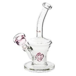 Pure Glass Little Dume Heart Dab Rig with Perc | 9 Inch