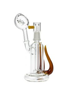 Blaze Glass Concentrate Oil Bubbler with Showerhead Diffuser – Amber