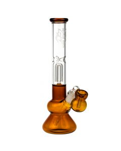 Black Leaf 3-arm Perc Bong with Ash Catcher | Amber - Side View 1