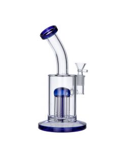 Glass Bubbler with Fixed Tree Percolator | 9 Inches | Dark Blue | Side view 1